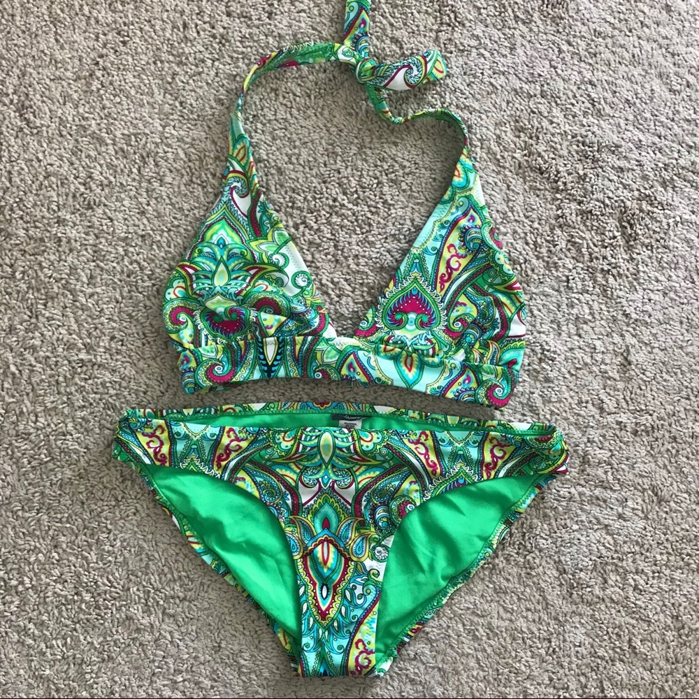 Paisley 70s Print Bikini 2 Piece Set